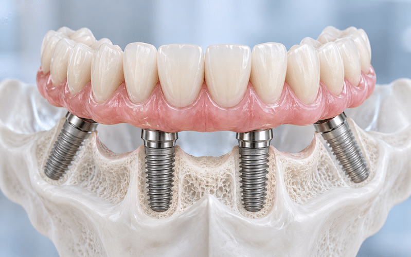 All-on-X implant-supported full-arch dental restoration