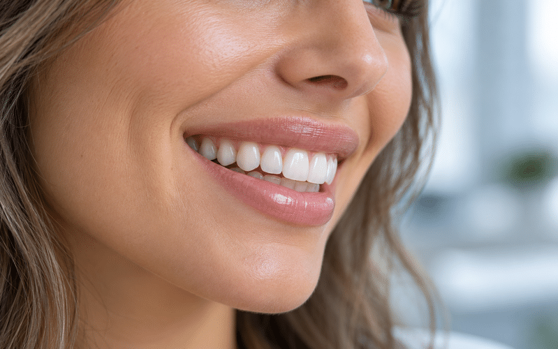 Aesthetic porcelain dental veneers and natural smile